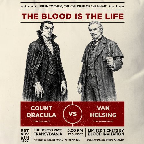 Almofada Dracula vs Van Helsing