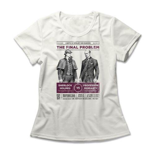 Camiseta Feminina Sherlock Holmes vs Professor Moriarty