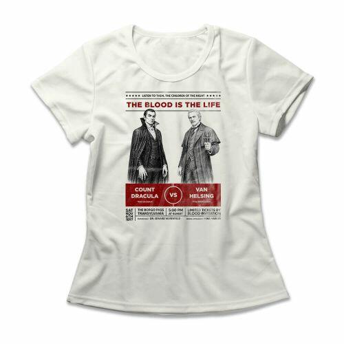 Camiseta Feminina Dracula vs Van Helsing