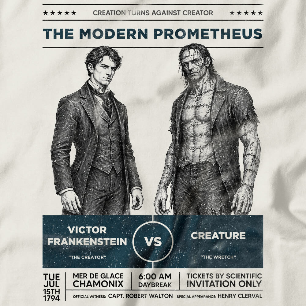 Camiseta Feminina Victor Frankenstein vs Creature