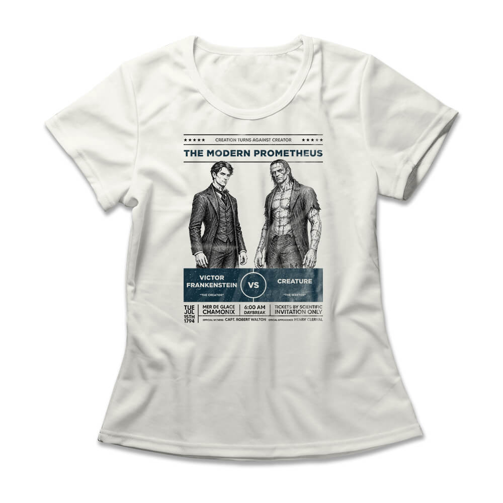 Camiseta Feminina Victor Frankenstein vs Creature