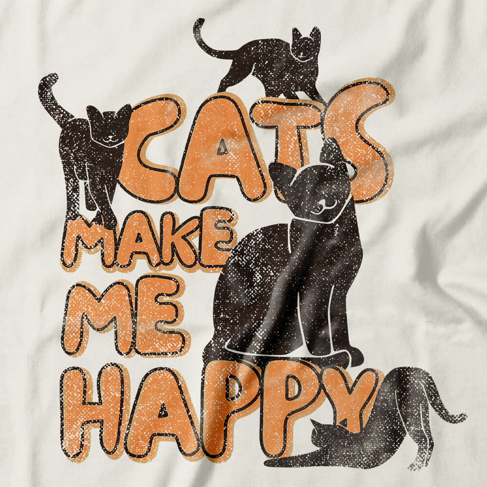 Camiseta Feminina Cats Make Me Happy
