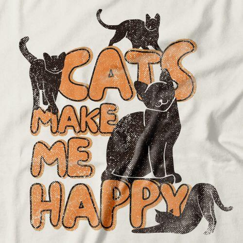 Camiseta Cats Make Me Happy