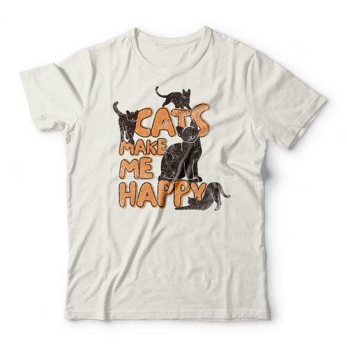 Camiseta Cats Make Me Happy