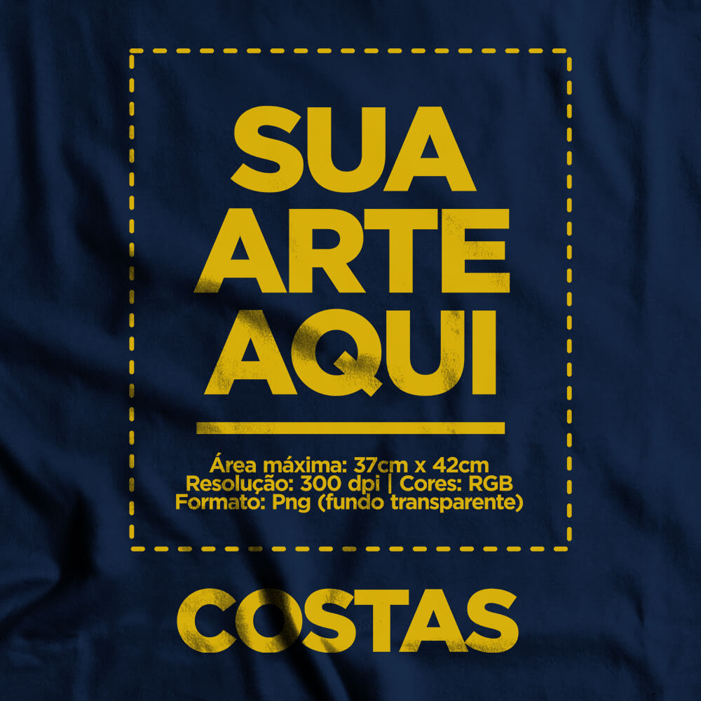 Camiseta Personalizada Oversized Costas - Envie a sua arte
