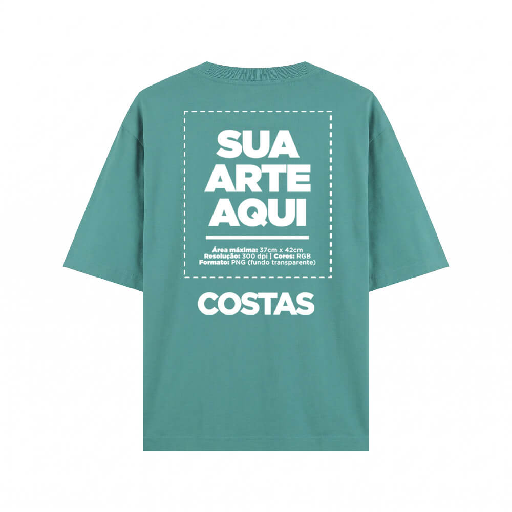 Camiseta Personalizada Oversized Costas - Envie a sua arte
