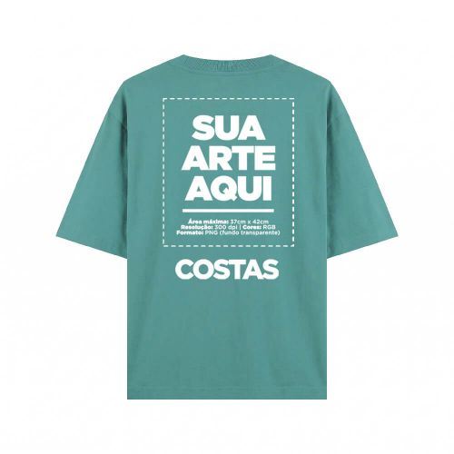 Camiseta Personalizada Oversized Costas - Envie a sua arte