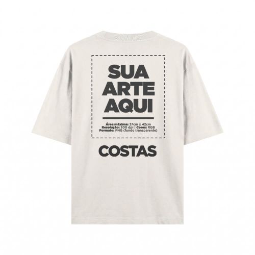 Camiseta Personalizada Oversized Costas - Envie a sua arte
