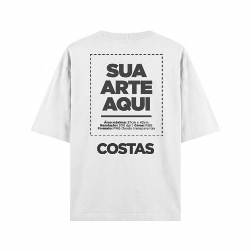 Camiseta Personalizada Oversized Costas - Envie a sua arte