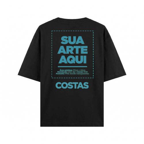 Camiseta Personalizada Oversized Costas - Envie a sua arte