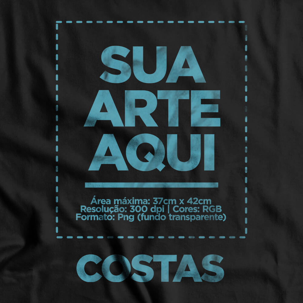 Camiseta Personalizada Oversized Costas - Envie a sua arte