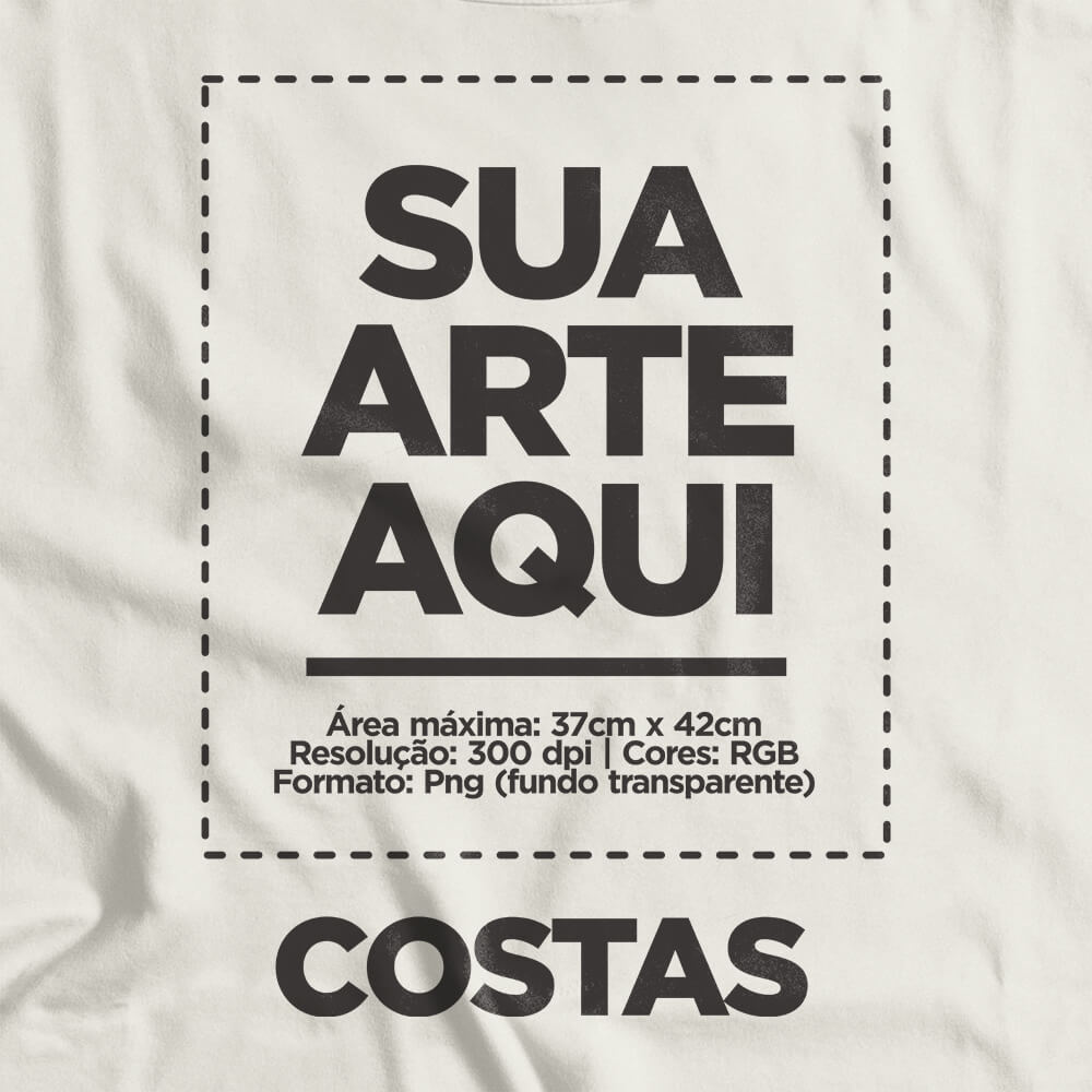 Camiseta Personalizada Oversized Costas - Envie a sua arte