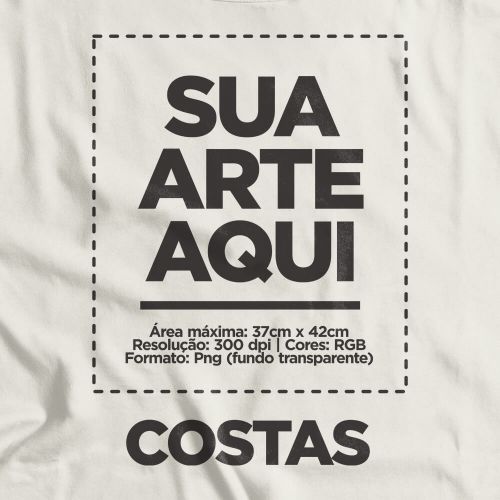 Camiseta Personalizada Oversized Costas - Envie a sua arte