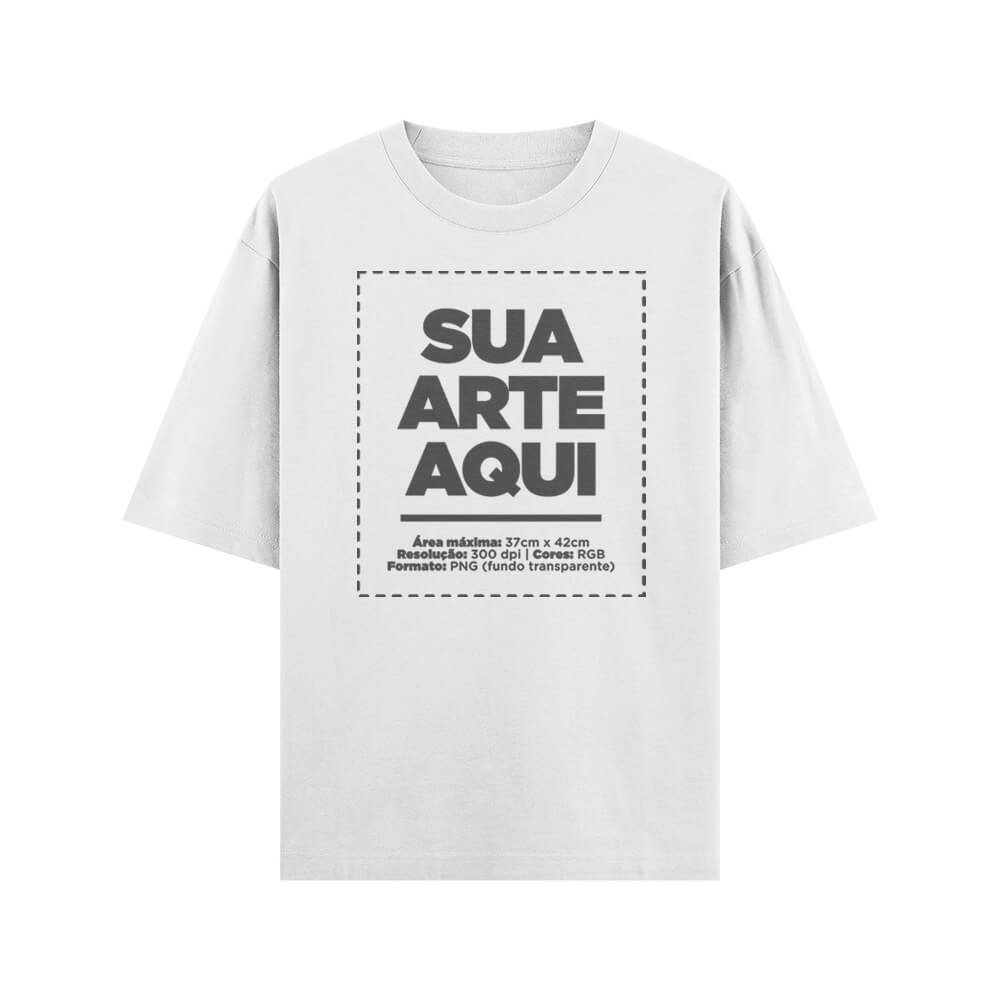 Camiseta Personalizada Oversized Frente e Costas - Envie a sua arte