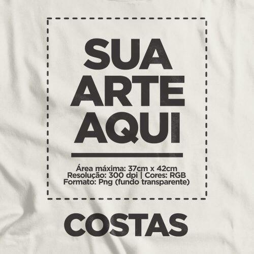 Camiseta Personalizada Oversized Frente e Costas - Envie a sua arte