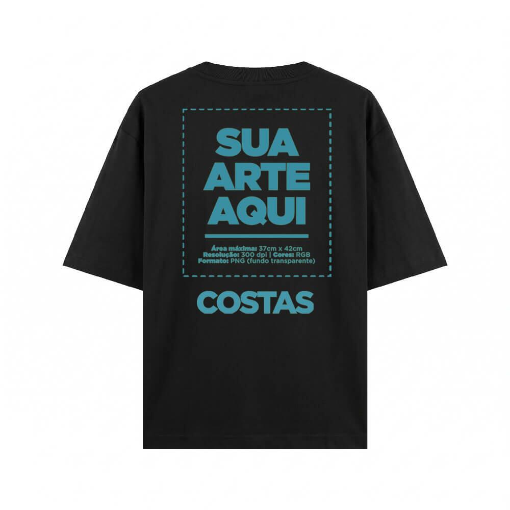 Camiseta Personalizada Oversized Frente e Costas - Envie a sua arte