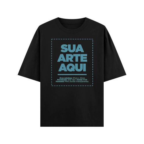 Camiseta Personalizada Oversized Frente e Costas - Envie a sua arte