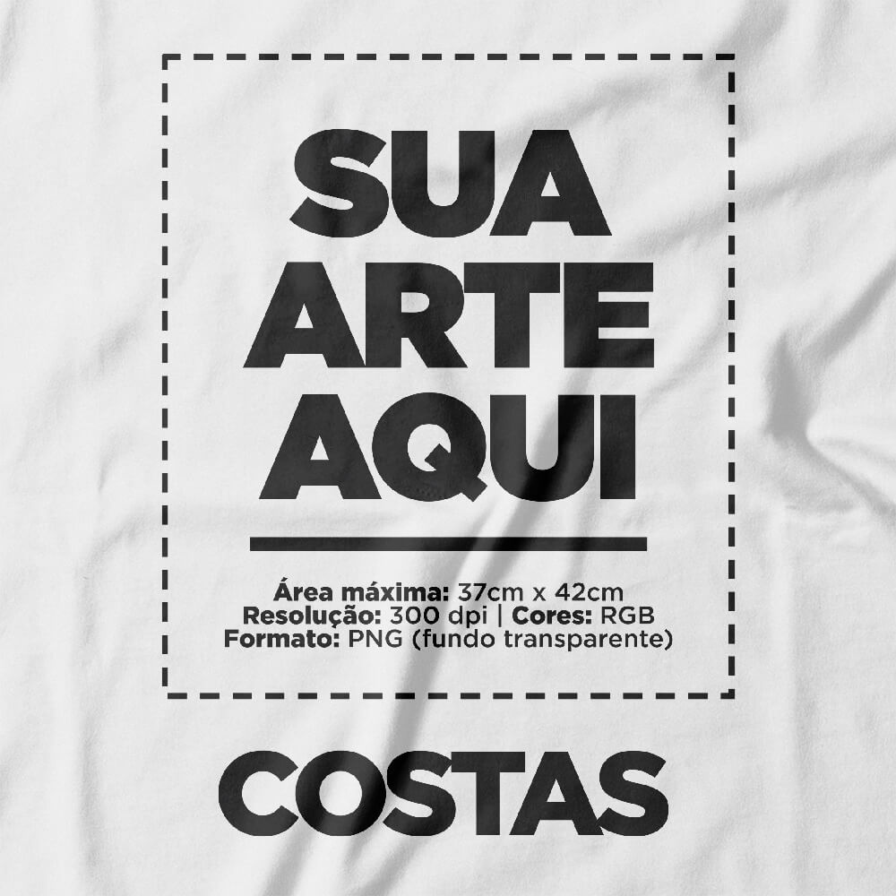 Camiseta Personalizada Oversized Frente e Costas - Envie a sua arte