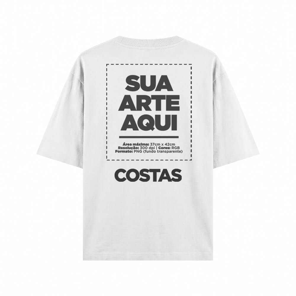 Camiseta Personalizada Oversized Frente e Costas - Envie a sua arte