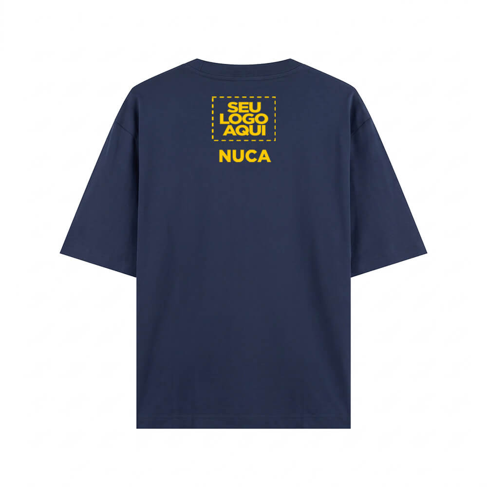 Camiseta Personalizada Oversized Frente e Nuca - Envie a sua arte
