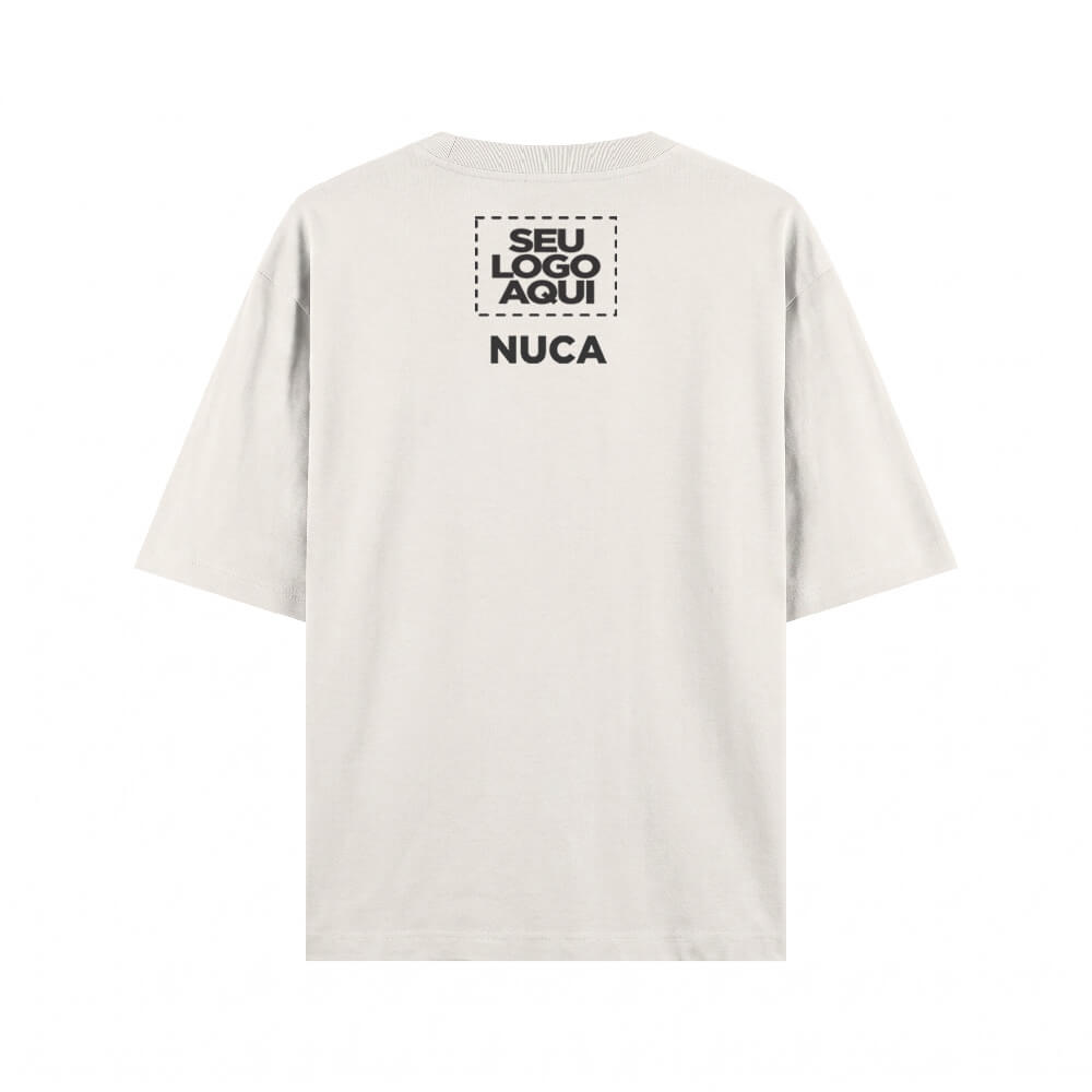 Camiseta Personalizada Oversized Frente e Nuca - Envie a sua arte