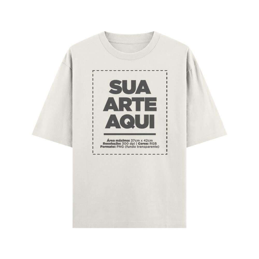 Camiseta Personalizada Oversized Frente e Nuca - Envie a sua arte