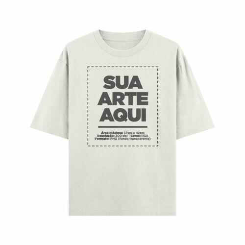 Camiseta Personalizada Oversized Frente e Nuca - Envie a sua arte