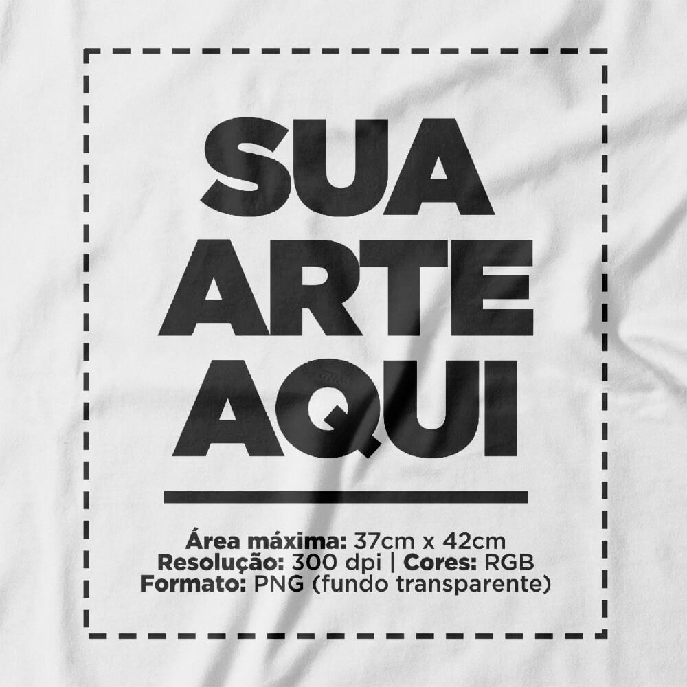 Camiseta Personalizada Oversized Frente e Nuca - Envie a sua arte
