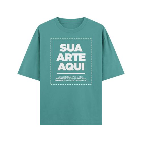 Camiseta Personalizada Oversized Frente e Nuca - Envie a sua arte