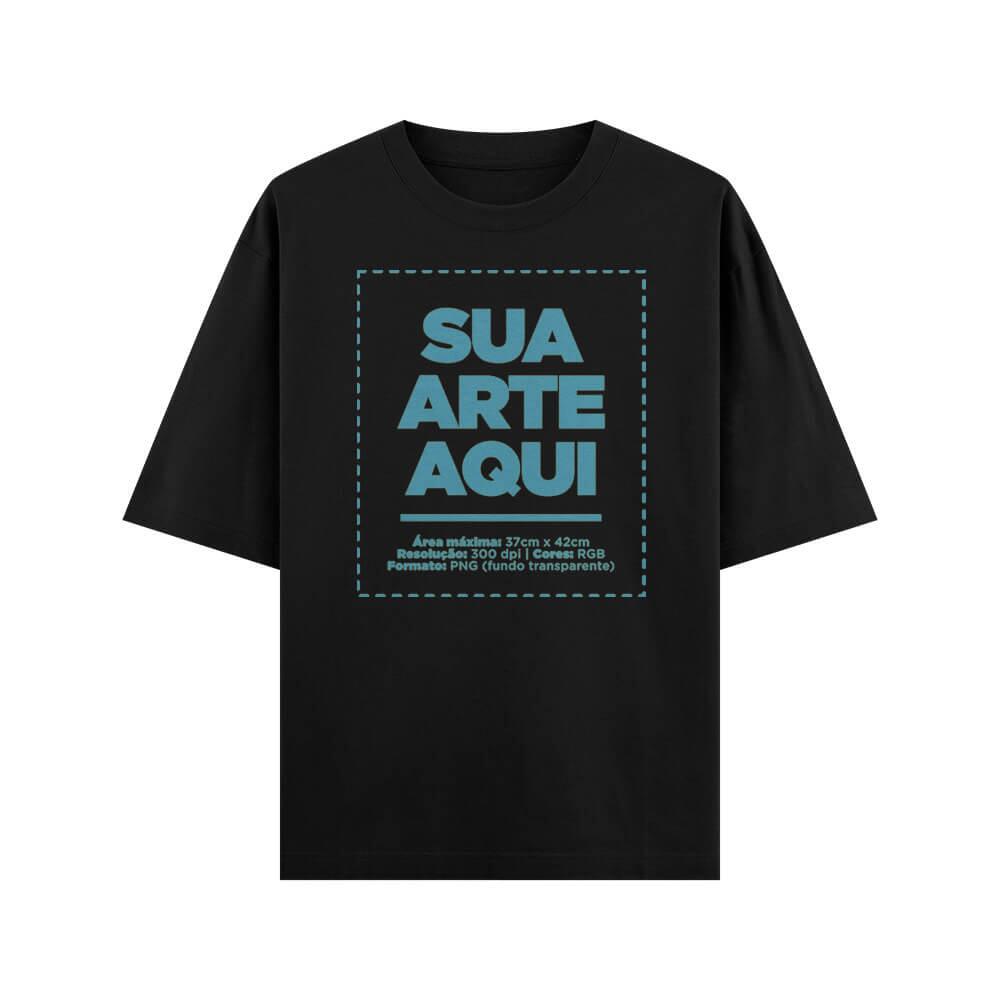 Camiseta Personalizada Oversized Frente e Nuca - Envie a sua arte