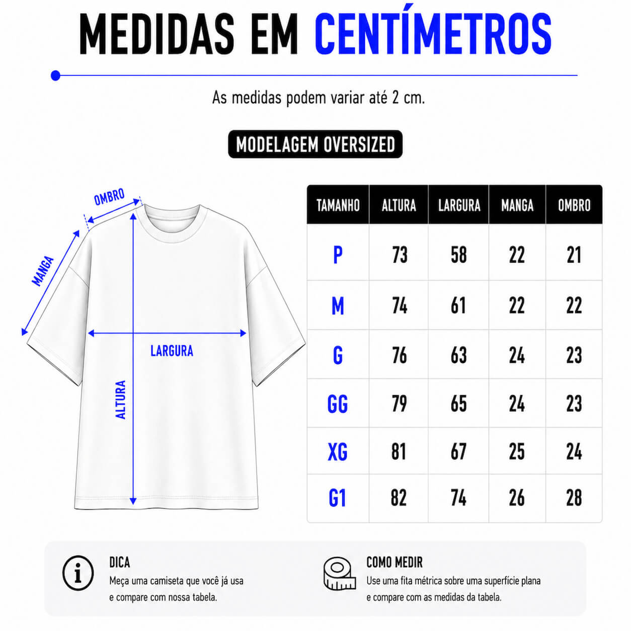 Camiseta Personalizada Oversized Frente e Nuca - Envie a sua arte