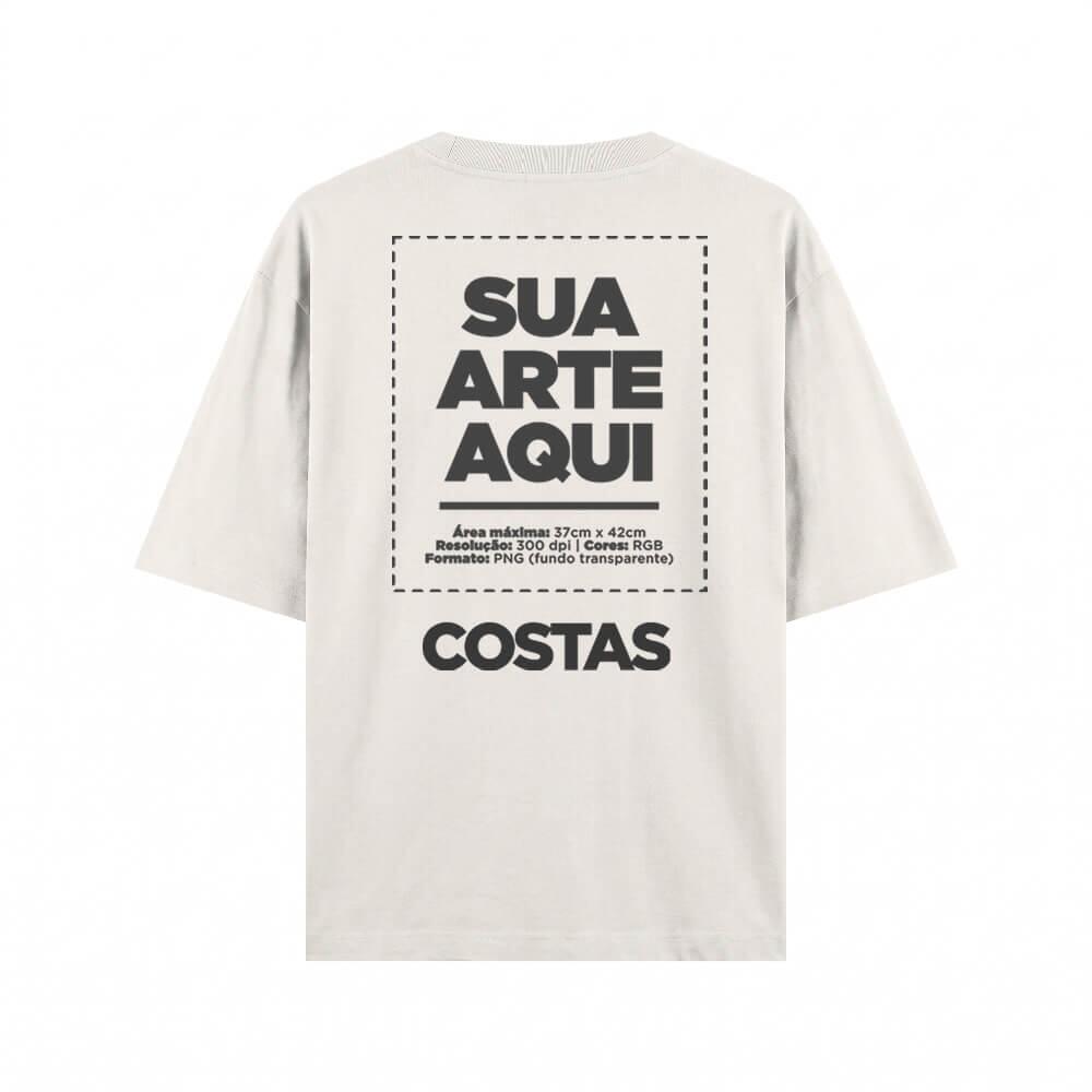 Camiseta Personalizada Oversized Peito e Costas - Envie a sua arte