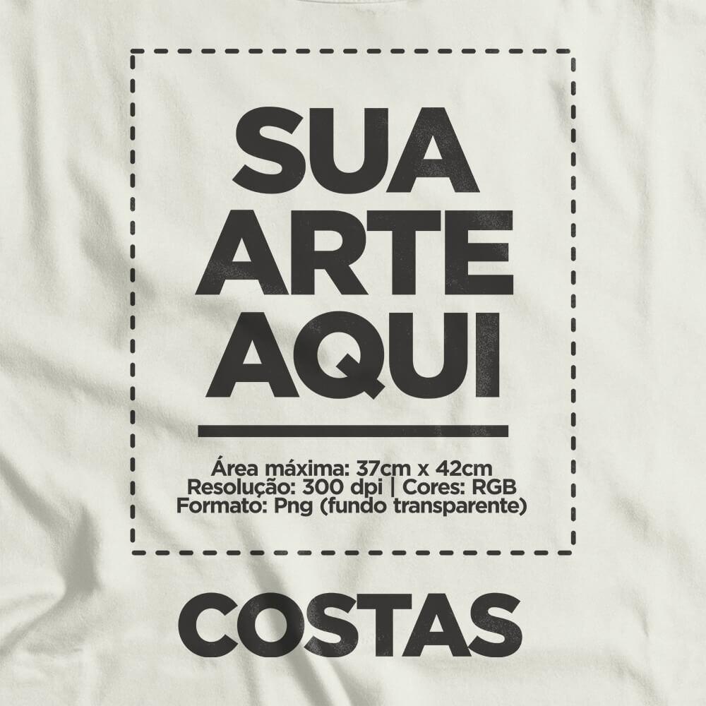 Camiseta Personalizada Oversized Peito e Costas - Envie a sua arte