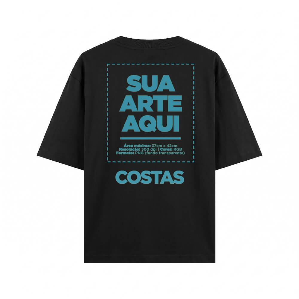 Camiseta Personalizada Oversized Peito e Costas - Envie a sua arte