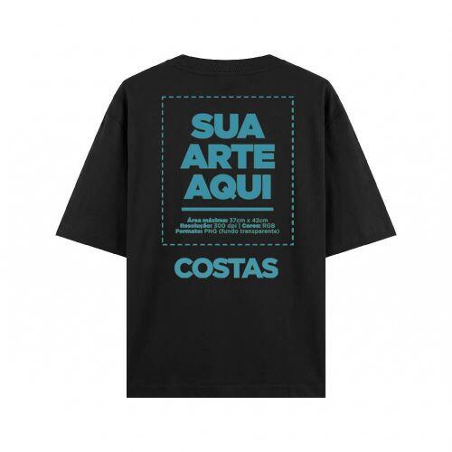 Camiseta Personalizada Oversized Peito e Costas - Envie a sua arte