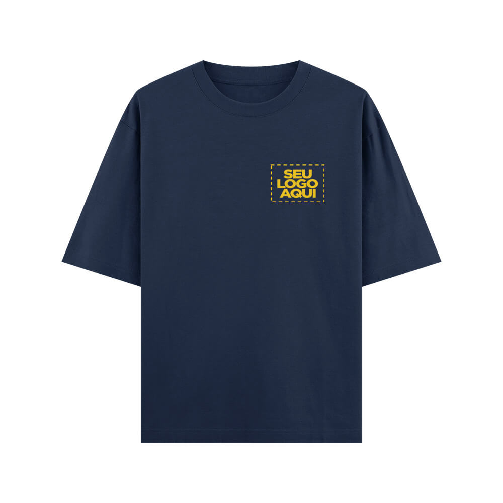 Camiseta Personalizada Oversized Peito e Costas - Envie a sua arte