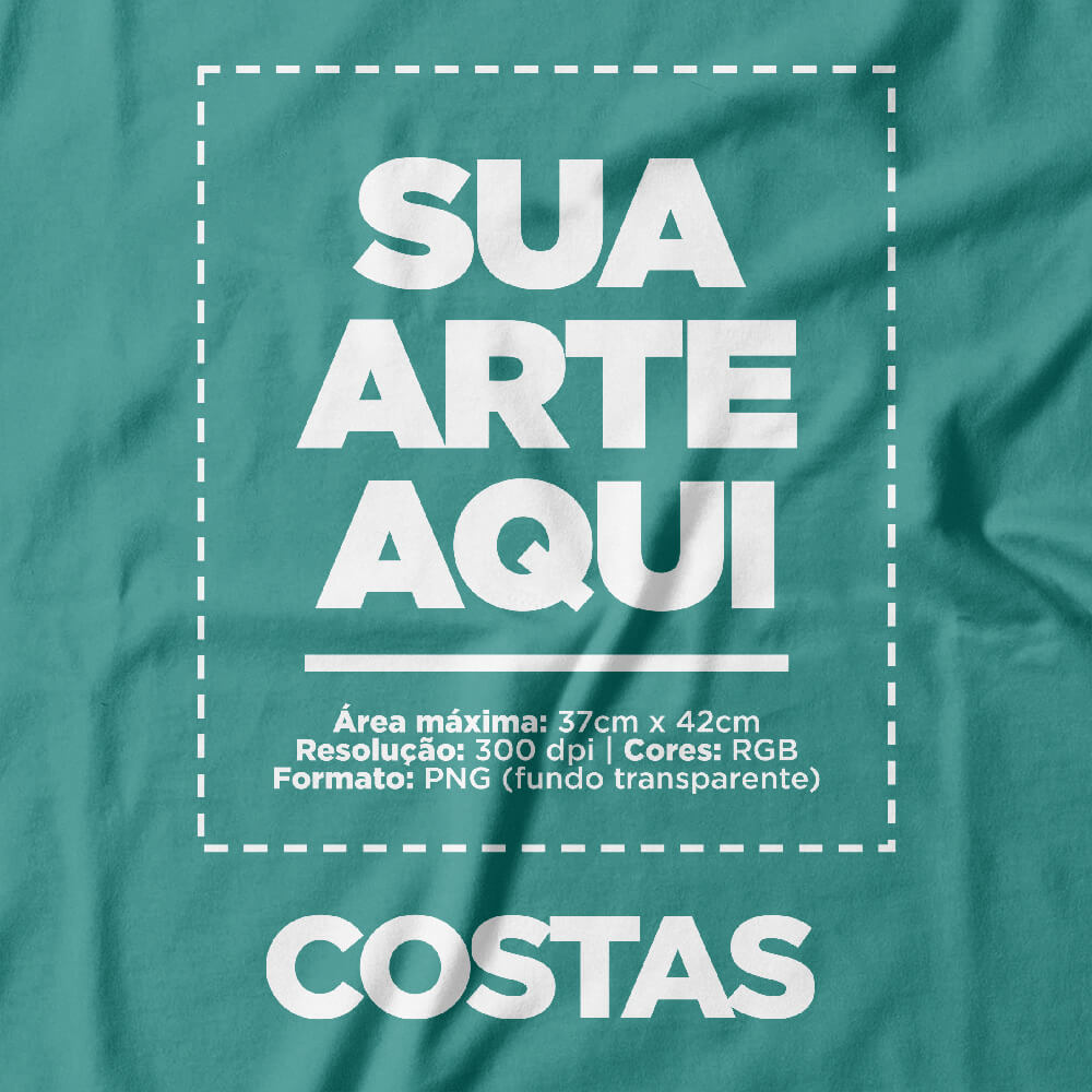 Camiseta Personalizada Oversized Peito e Costas - Envie a sua arte