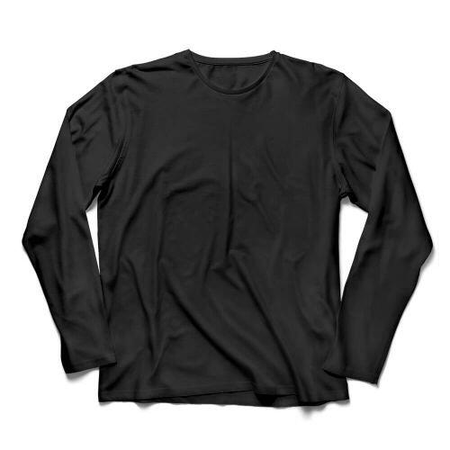 Camiseta Manga Longa B�sica Preta