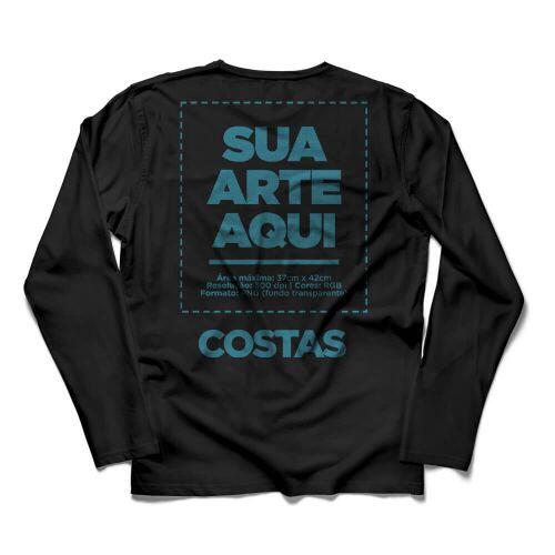 Camiseta Personalizada Manga Longa Costas - Envie a sua arte