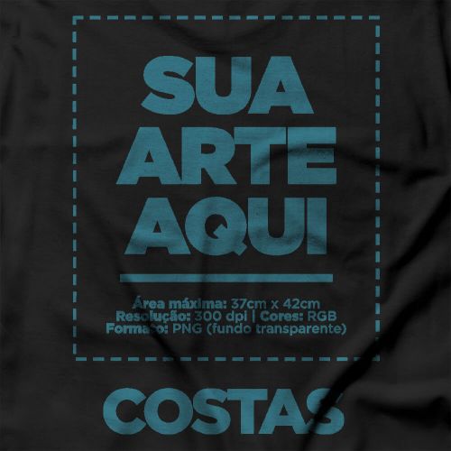 Camiseta Personalizada Manga Longa Costas - Envie a sua arte