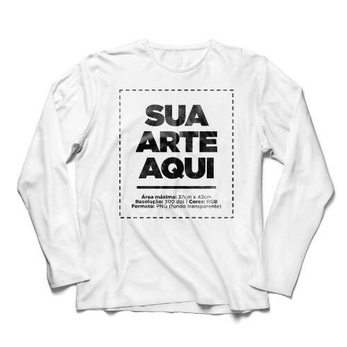 Camiseta Personalizada Manga Longa Frente - Envie a sua arte