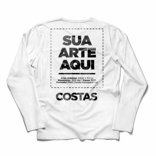 Camiseta Personalizada Manga Longa Frente e Costas - Envie a sua arte
