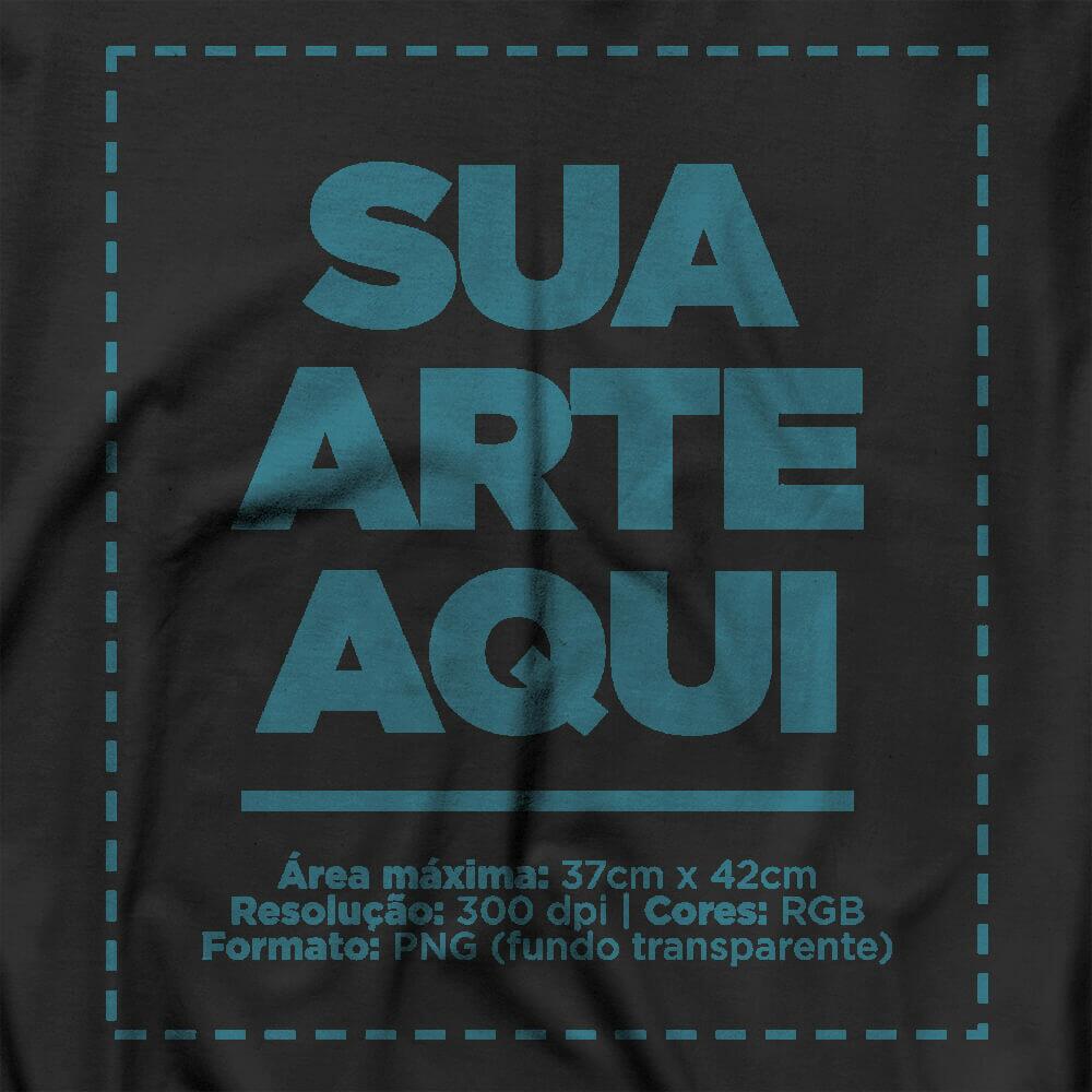 Camiseta Personalizada Manga Longa Frente e Nuca - Envie a sua arte