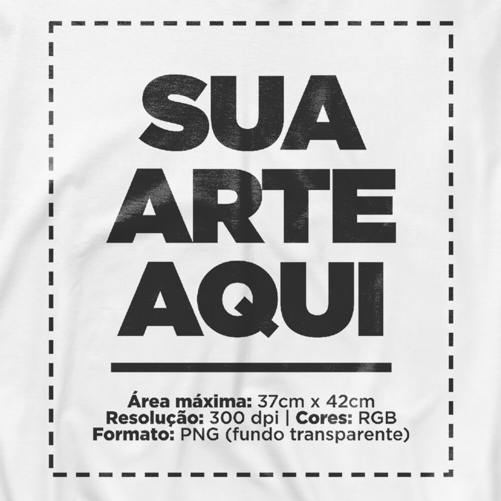 Camiseta Personalizada Manga Longa Frente e Nuca - Envie a sua arte