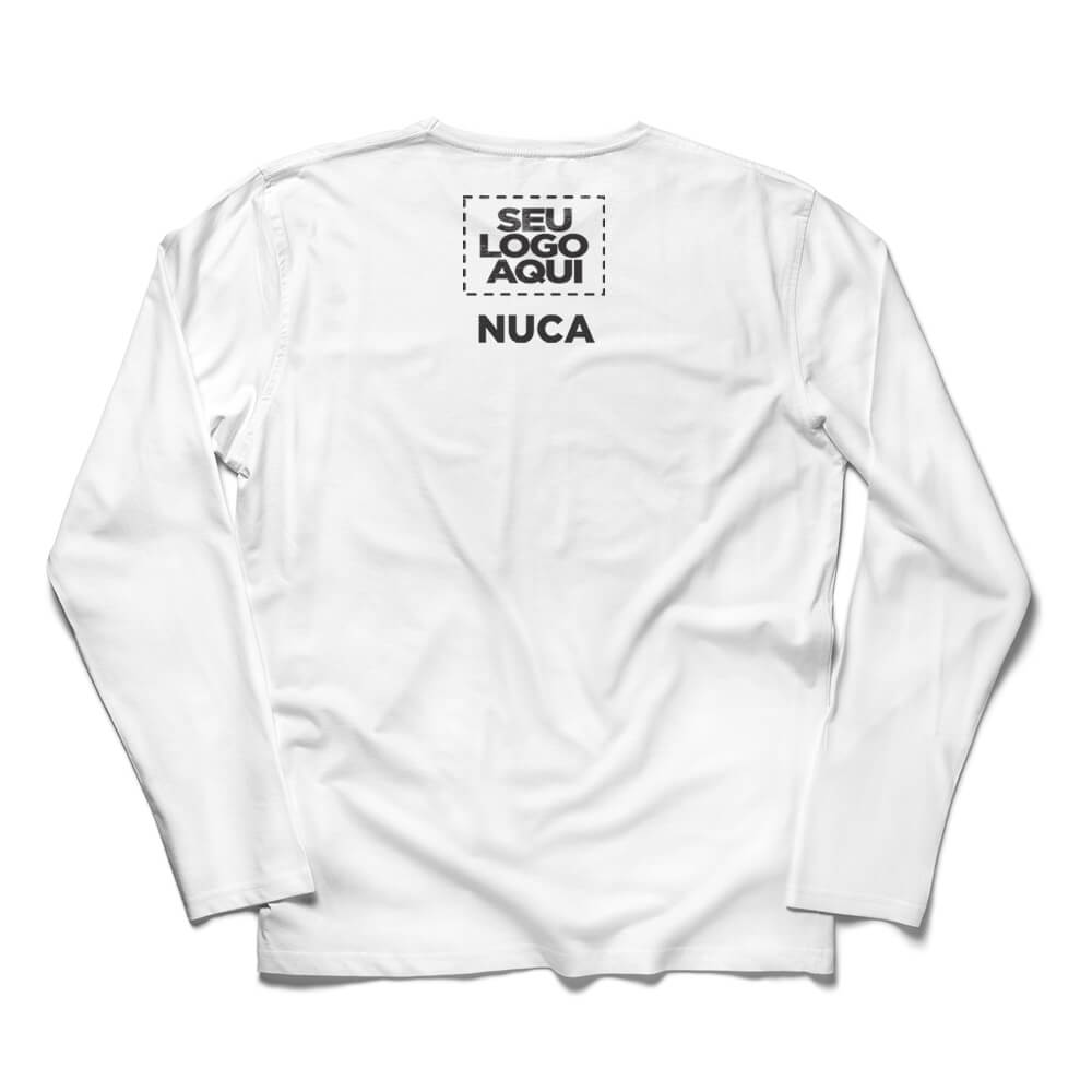Camiseta Personalizada Manga Longa Frente e Nuca - Envie a sua arte