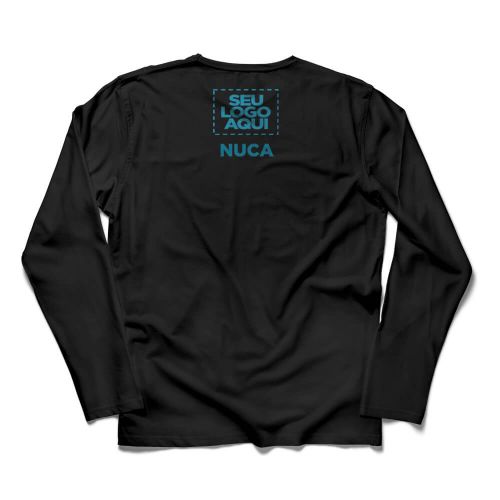 Camiseta Personalizada Manga Longa Frente e Nuca - Envie a sua arte