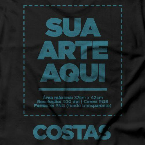 Camiseta Personalizada Manga Longa Peito e Costas - Envie a sua arte
