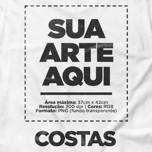 Camiseta Personalizada Manga Longa Peito e Costas - Envie a sua arte