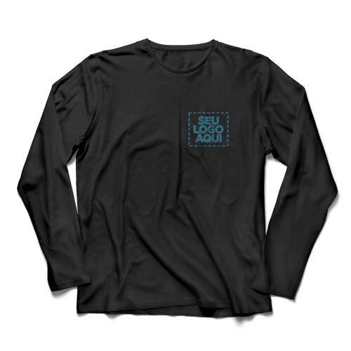 Camiseta Personalizada Manga Longa Peito e Costas - Envie a sua arte