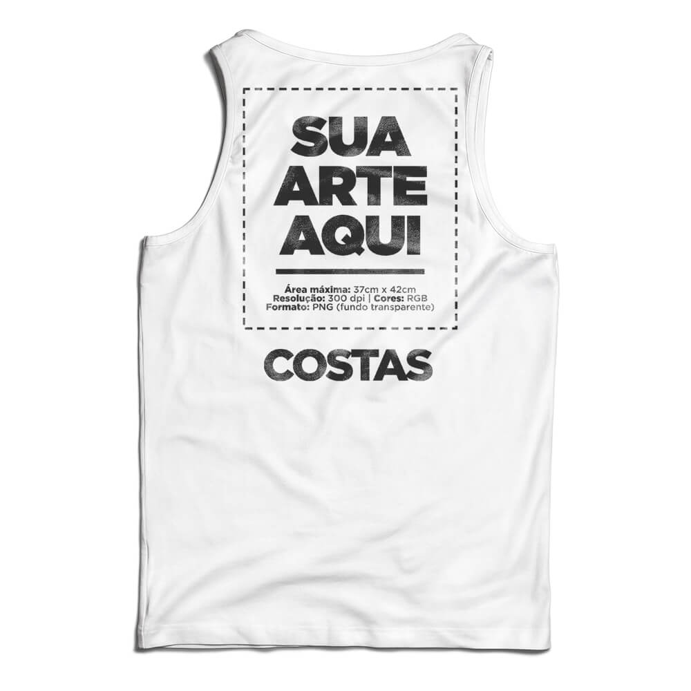Camiseta Personalizada Regata Frente e Costas - Envie a sua arte